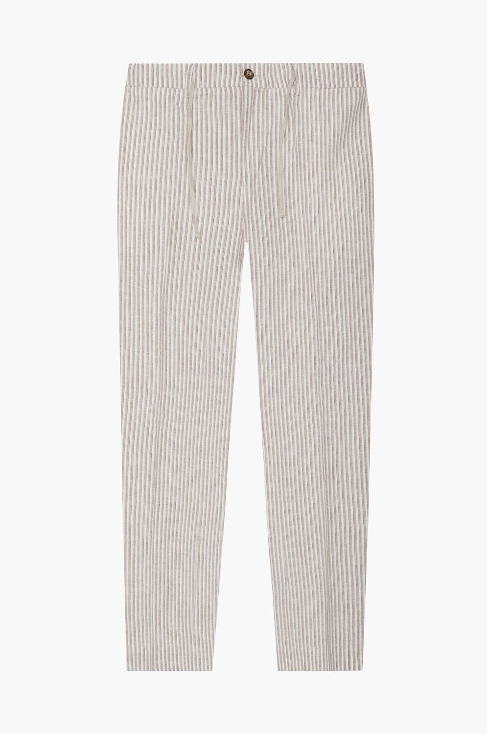 Linen blend striped trousers