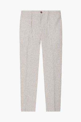 Linen blend striped trousers