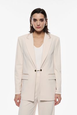 ​​Regular blazer with satin inserts
