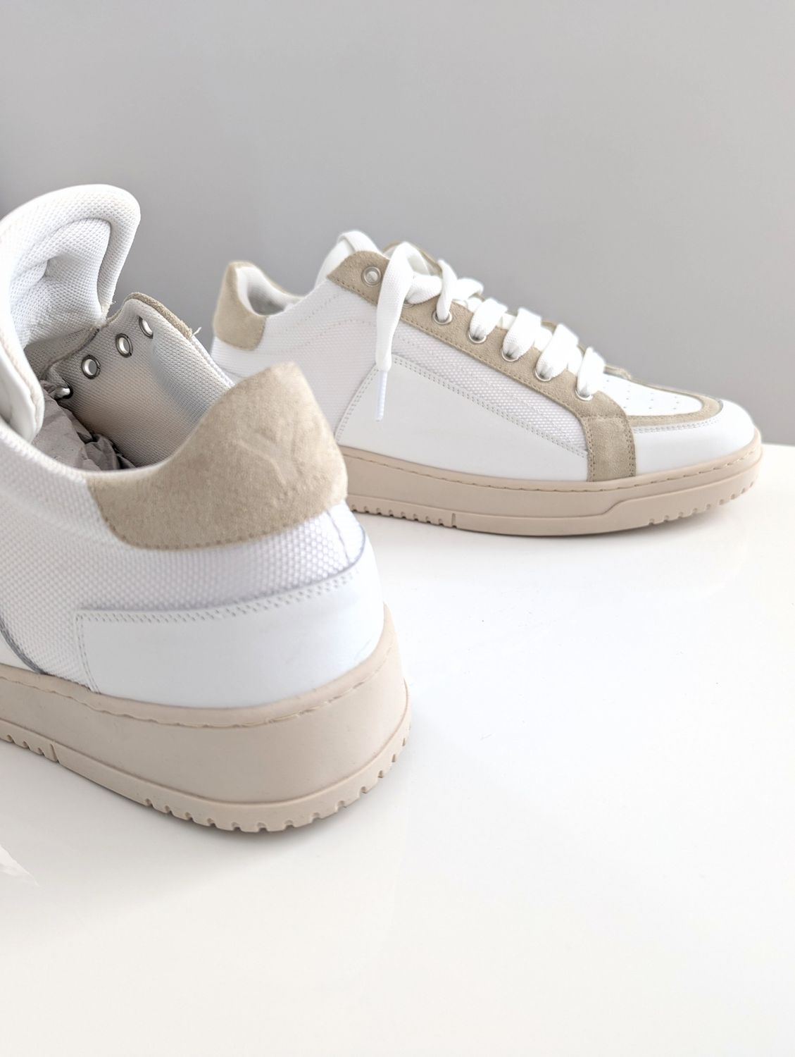 ​Leather and canvas sneakers