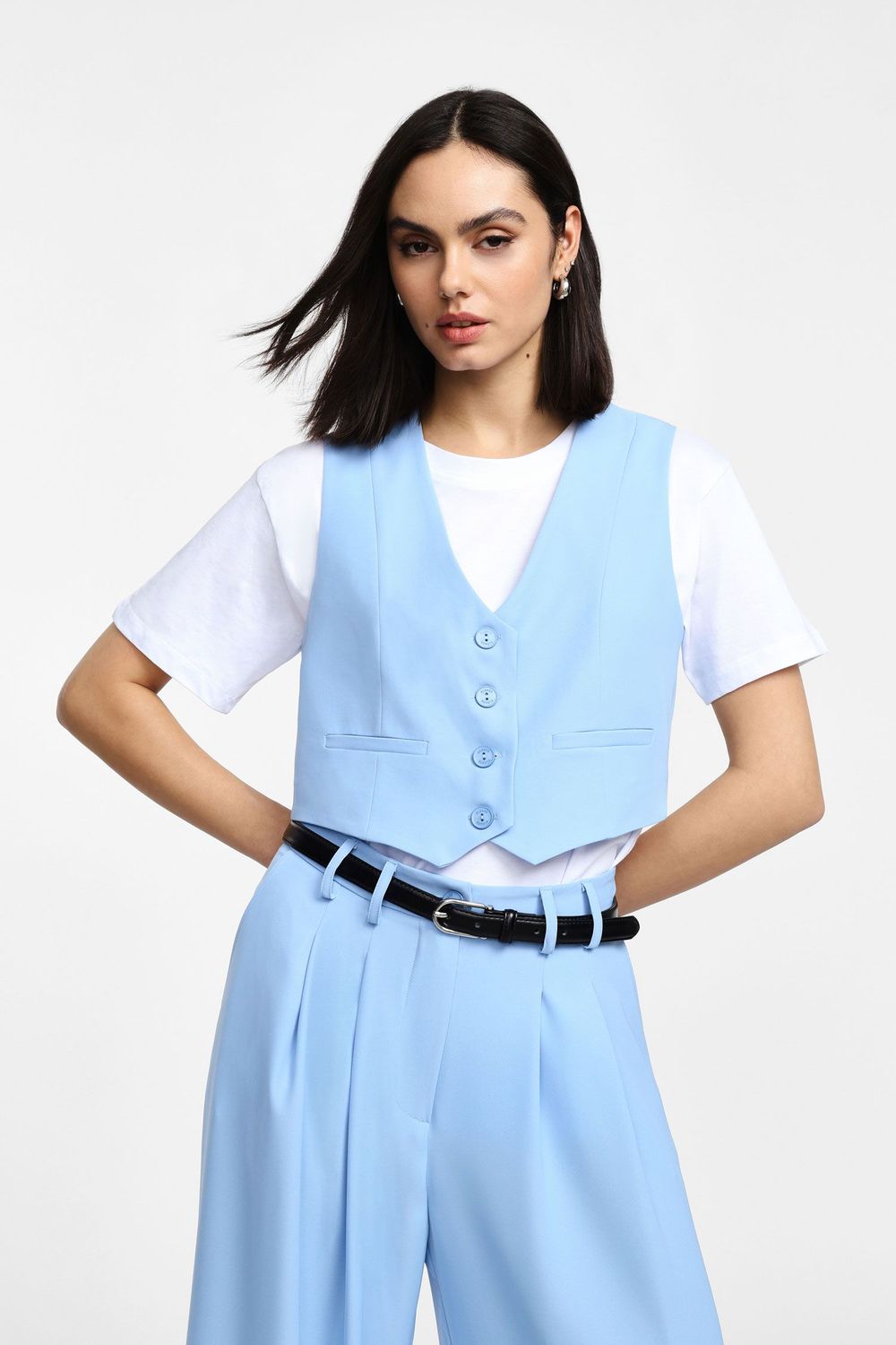 Single Breasted Short Vest