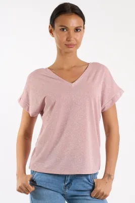 ​​Lurex V-neck sweater