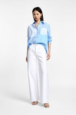 Wide jeans with strass