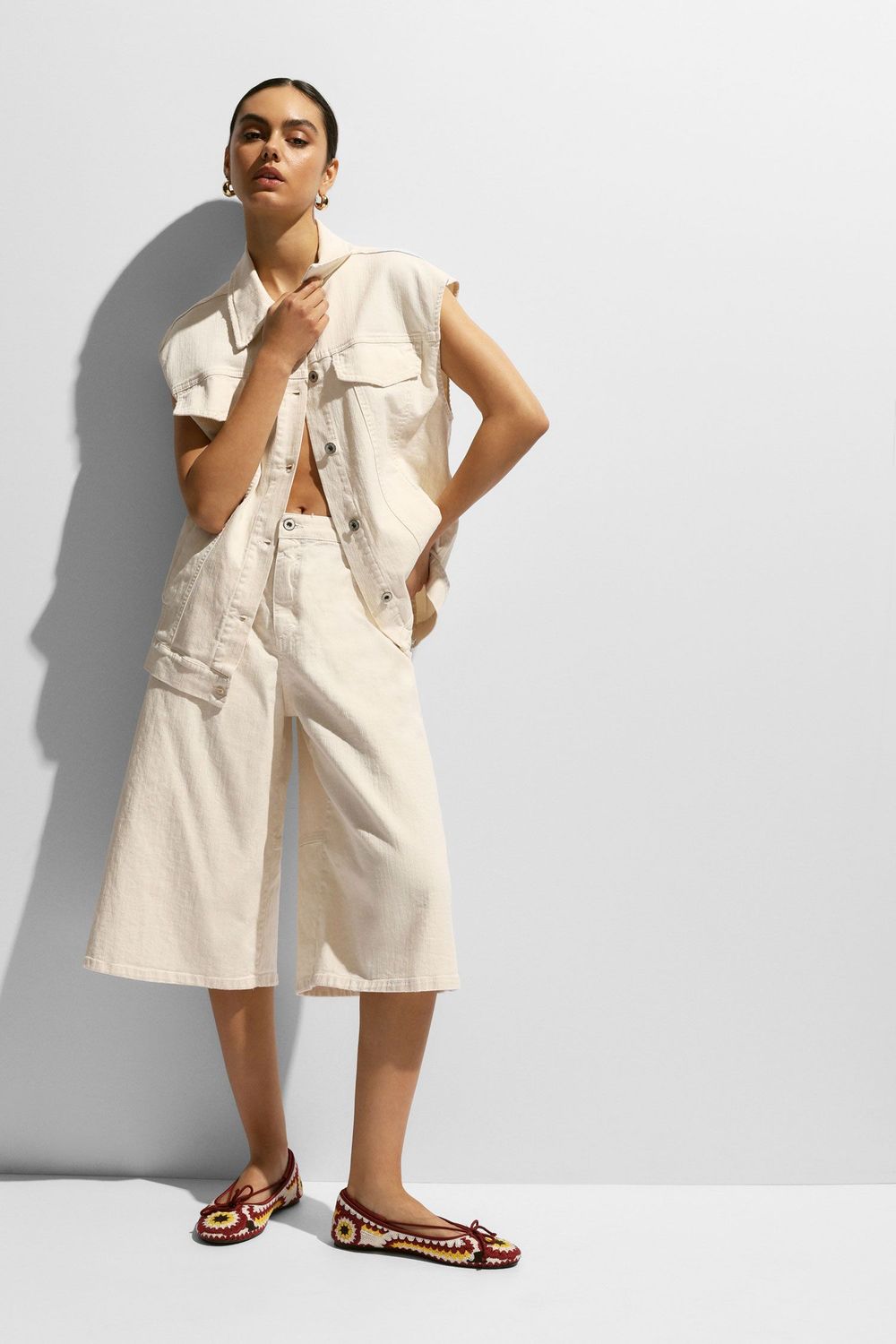 Flare midi bermuda