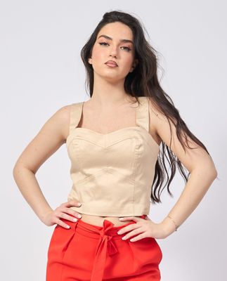 Bustier top with zip