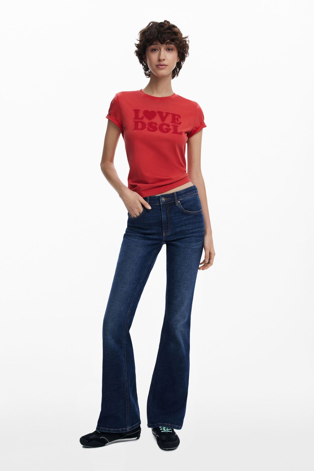 ​Dark denim flared jeans