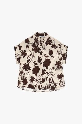 Short-sleeved shirt with floral print