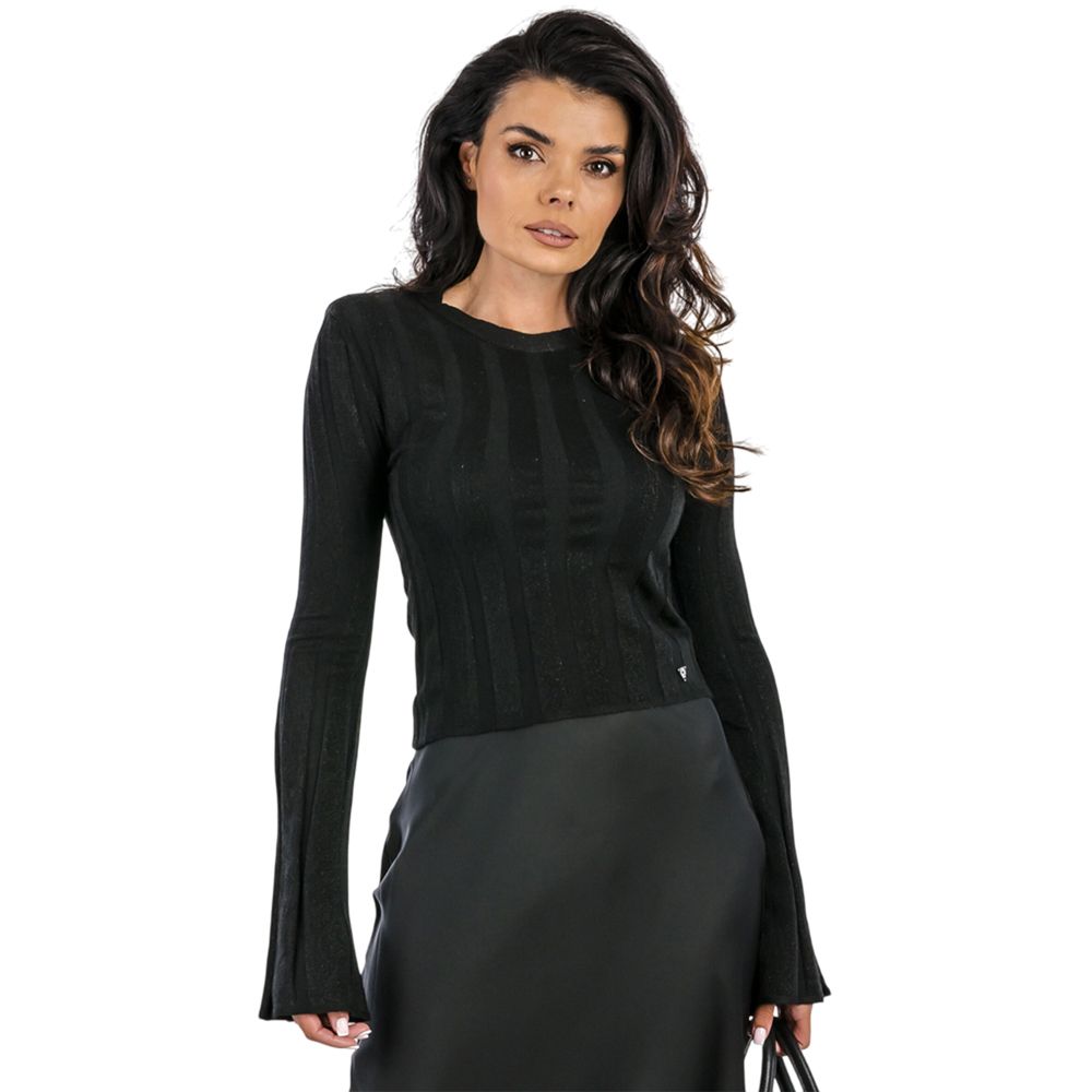 Cropped sweater with lurex