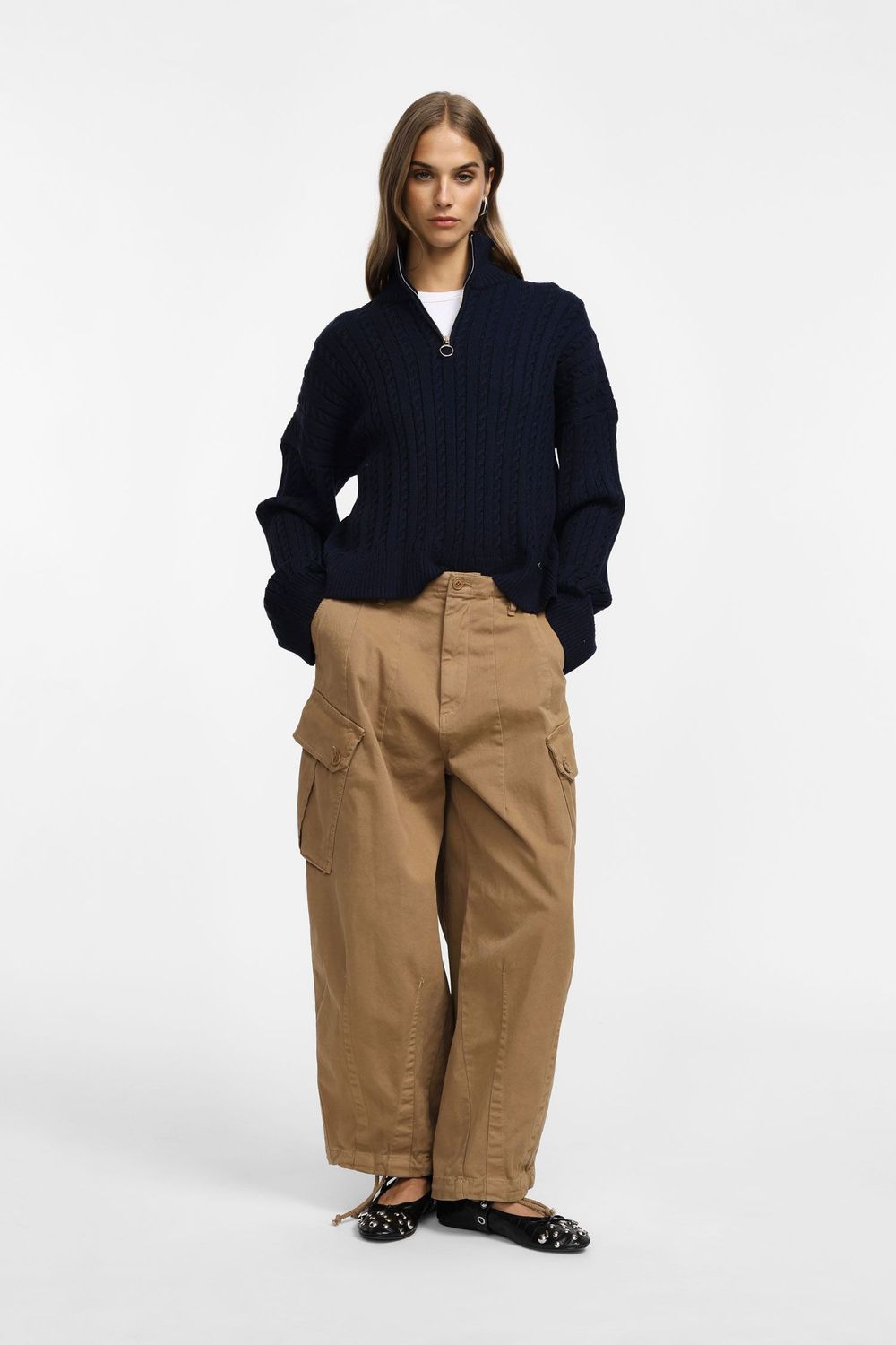 Cargo denim pants