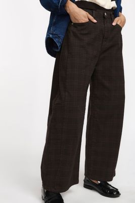 ​Straight-leg checked pants