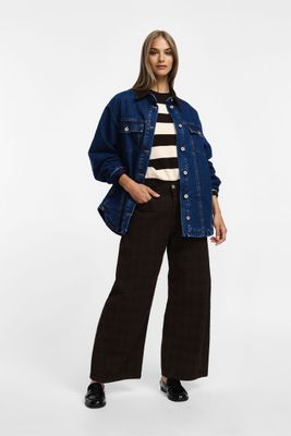 ​Straight-leg checked pants