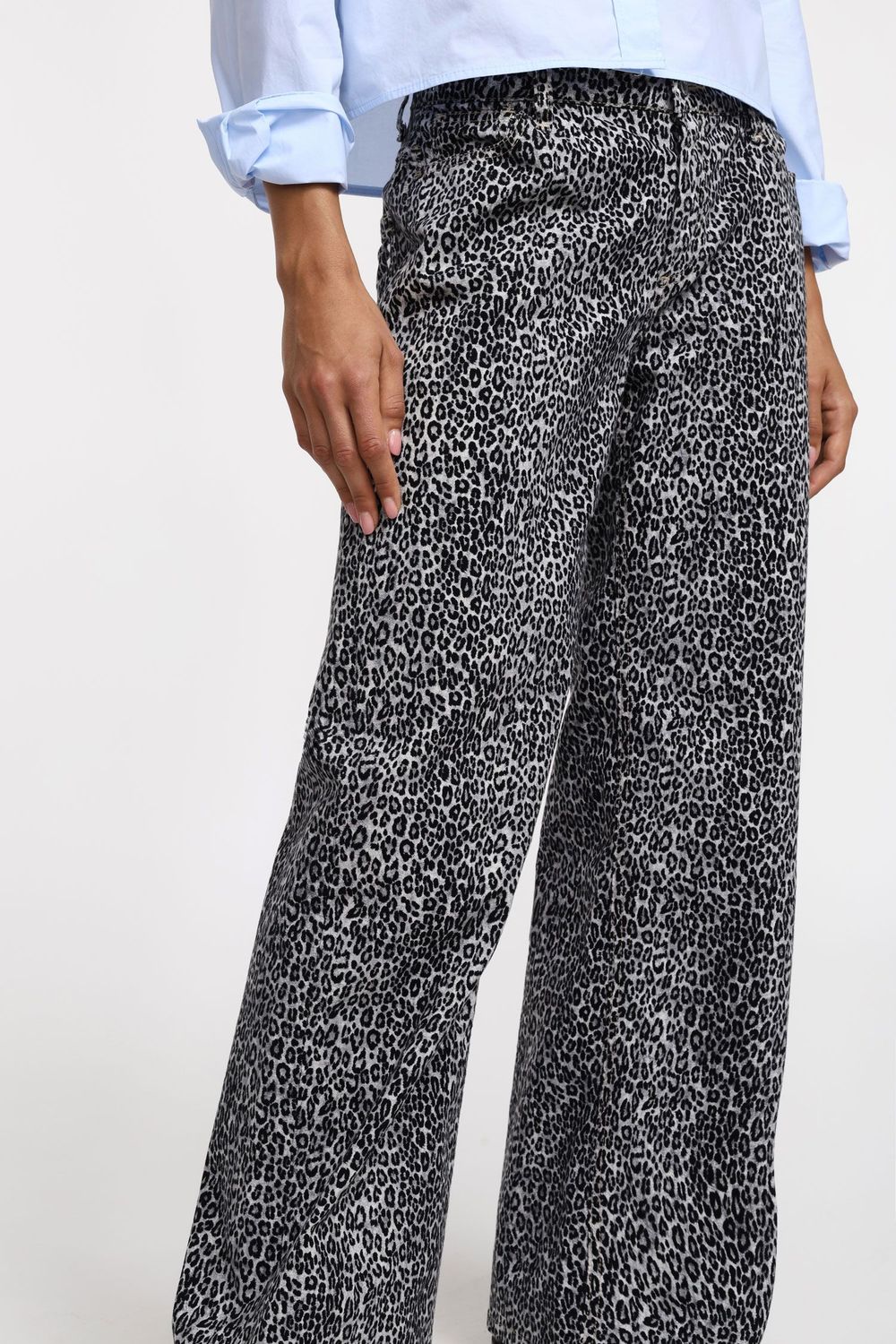 Spotted flared bootcut pants