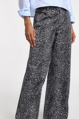 Spotted flared bootcut pants
