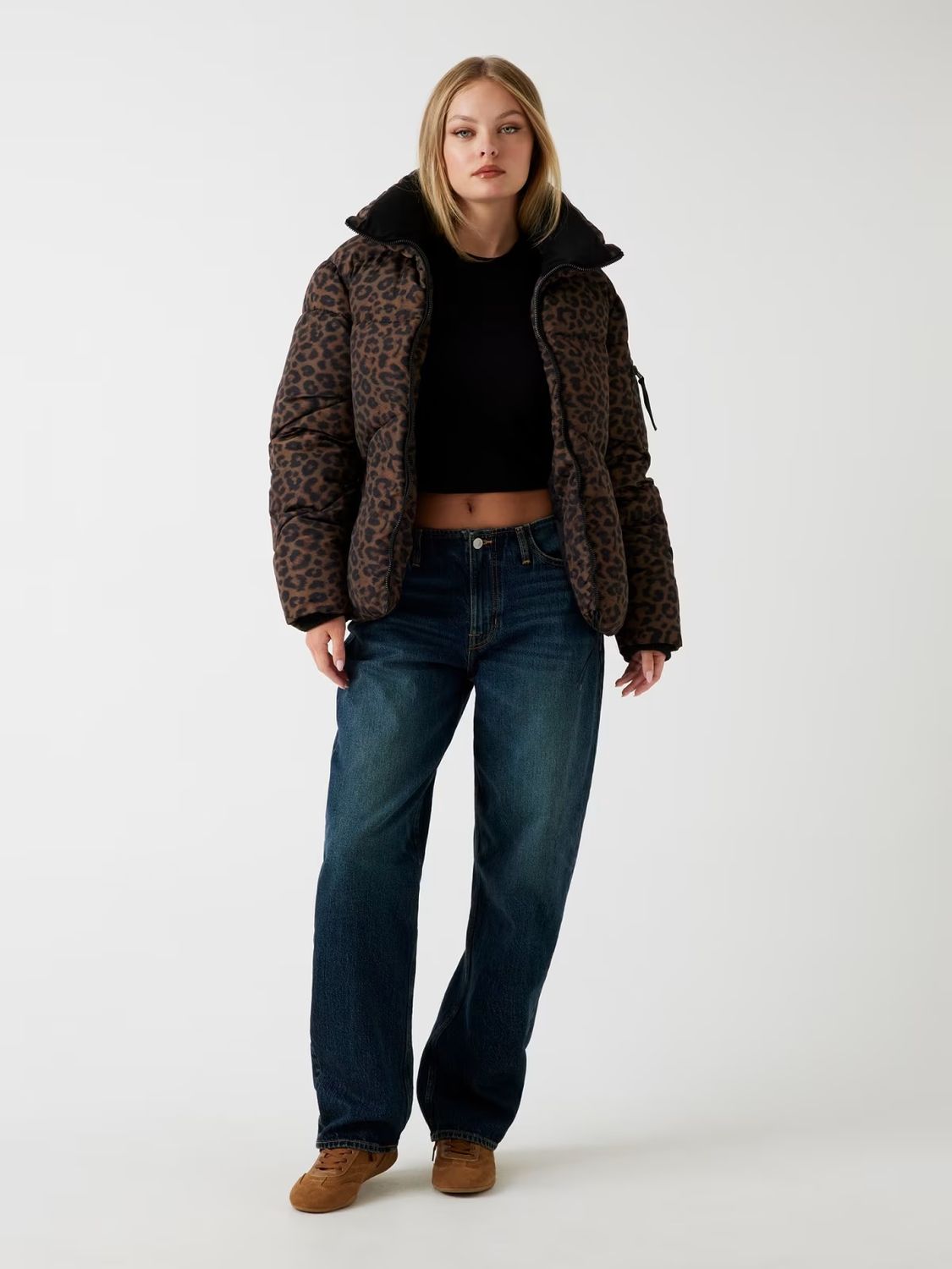 Regular animal print down jacket