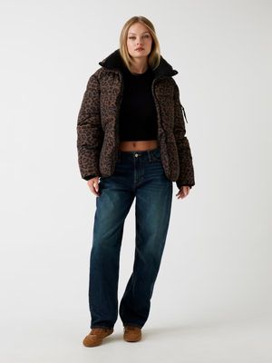 Regular animal print down jacket
