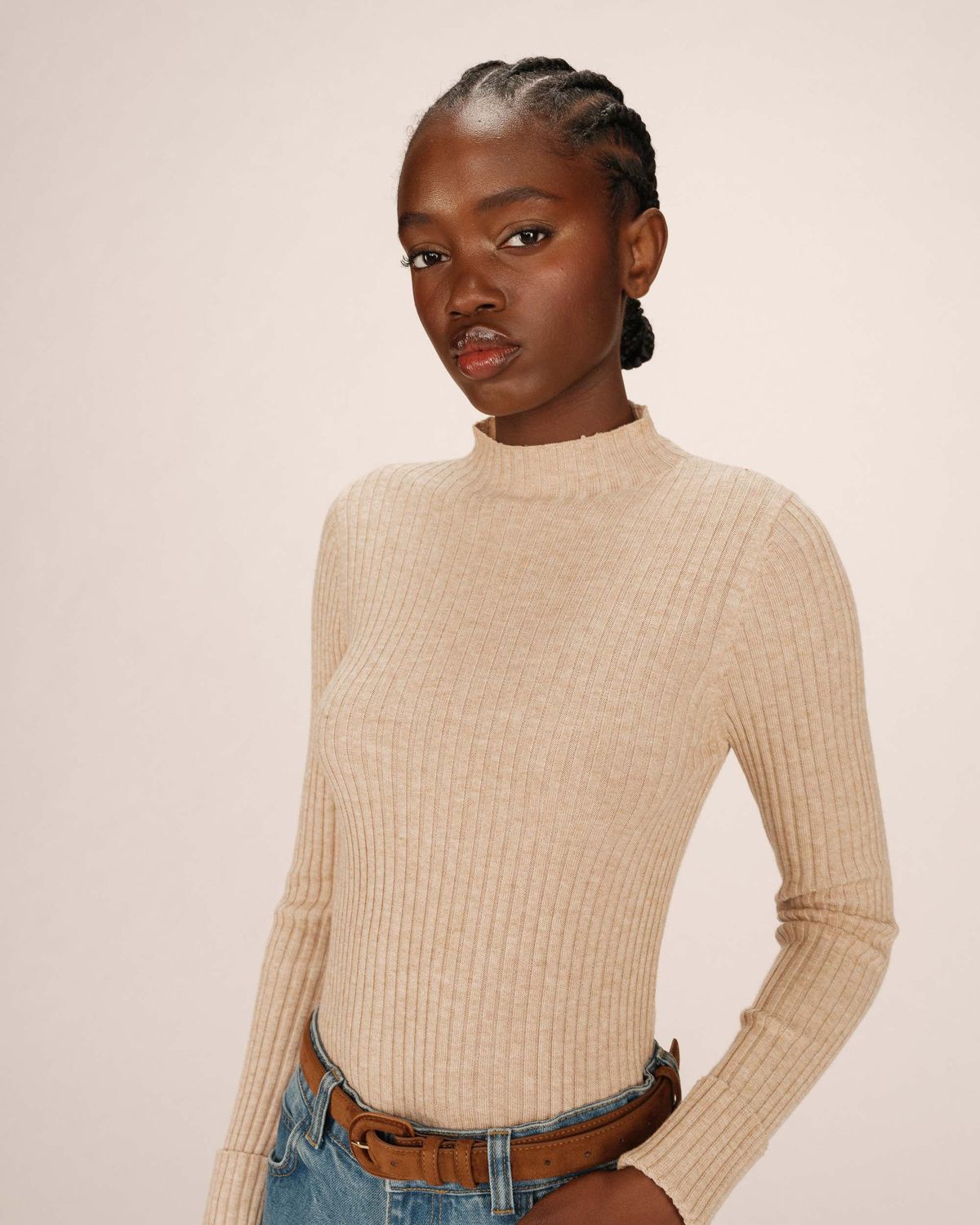 Slim ribbed turtleneck