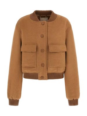 Short cloth bomber jacket