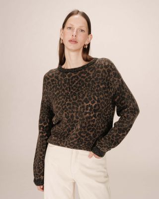 Regular animalier print sweater