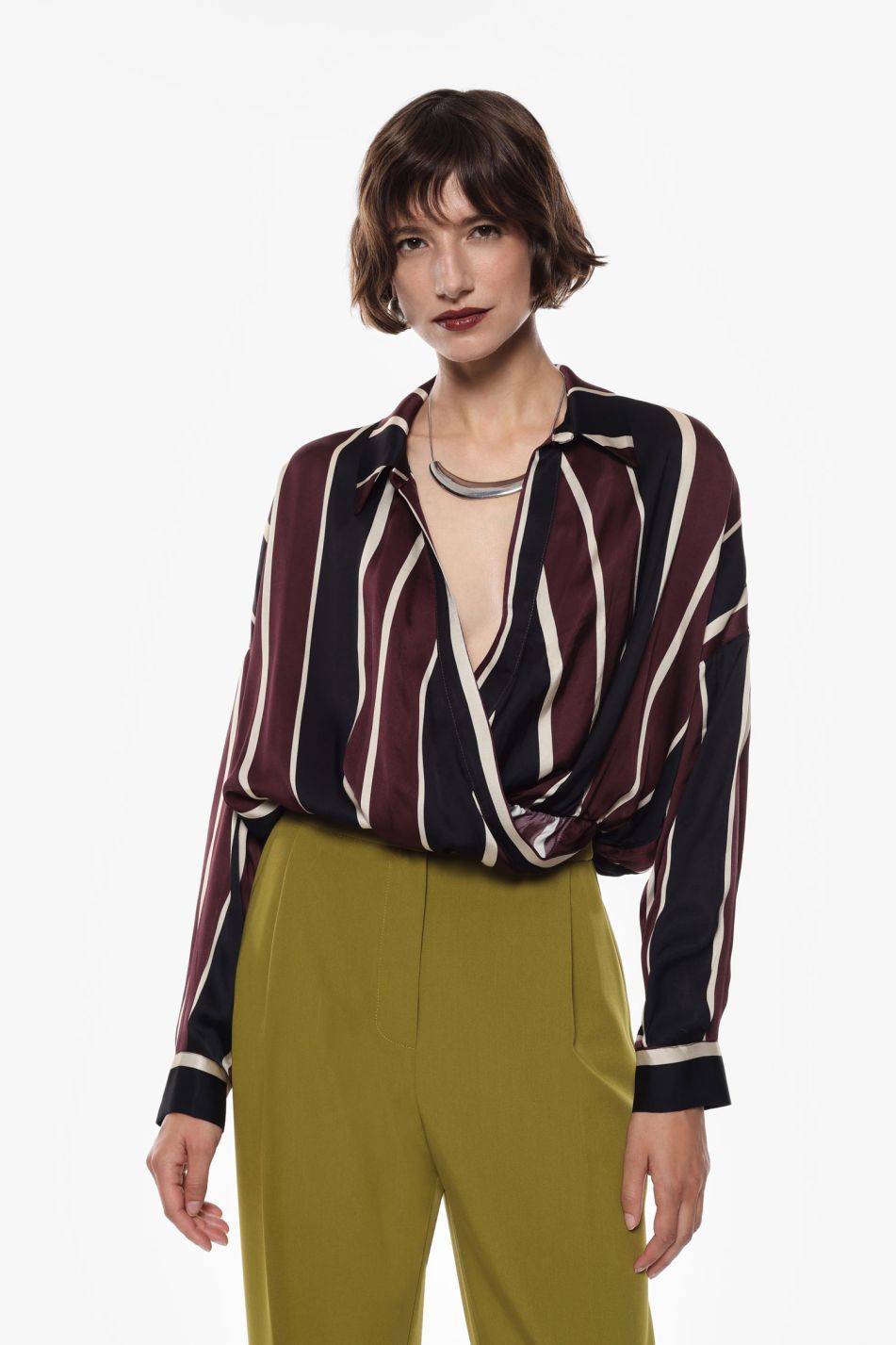 ​Striped cropped shirt