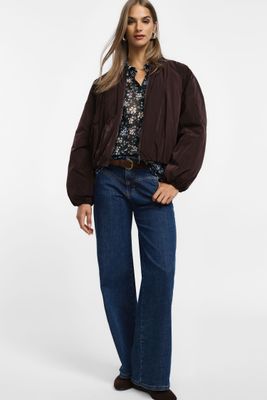​Short nylon bomber jacket