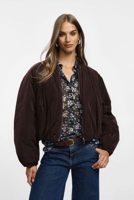 ​Short nylon bomber jacket