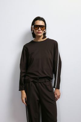 Crewneck sweatshirt with stripes