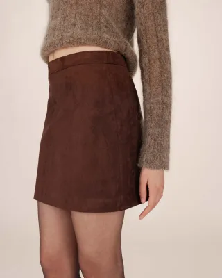 Suede mini skirt