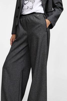 Mid-rise flared pants