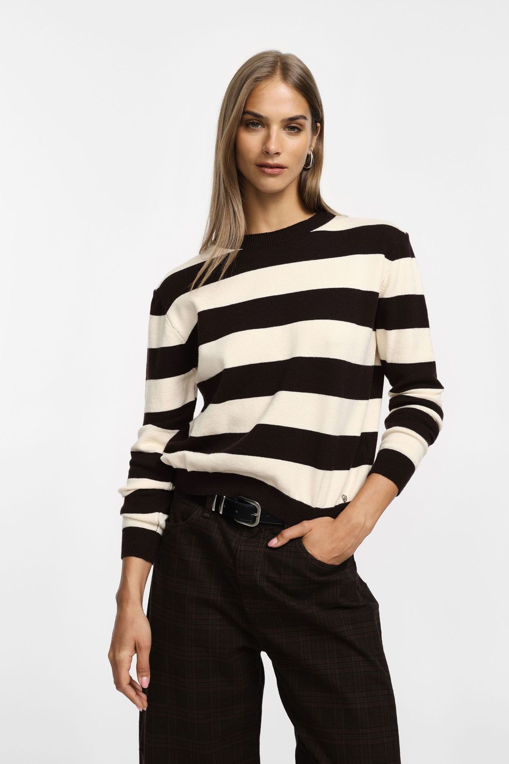Striped crewneck sweater