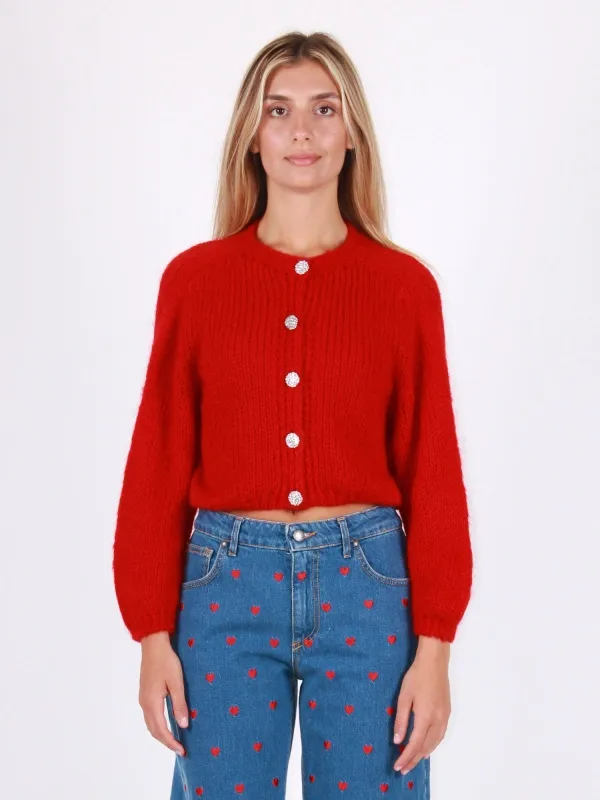 Cropped mohair cardiga