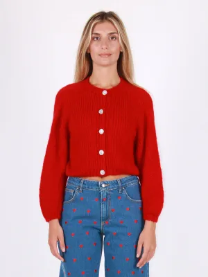 Cropped mohair cardiga