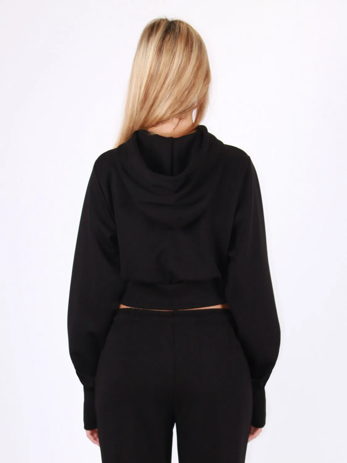 Cropped hooded sweatshirt