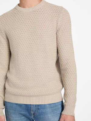 Rice stitch crewneck sweater