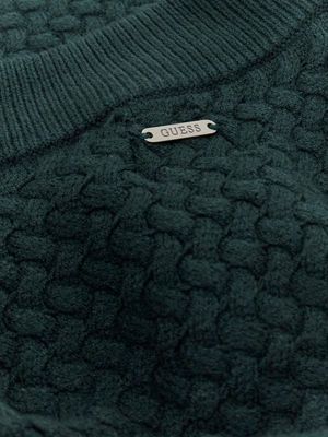 Regular sweater with a woven pattern