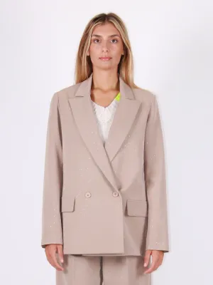 ​Double-breasted blazer with rhinestones
