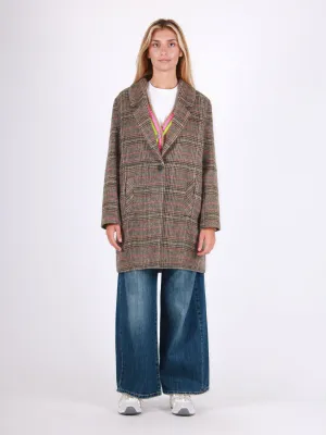 ​Regular multicolored checked coat