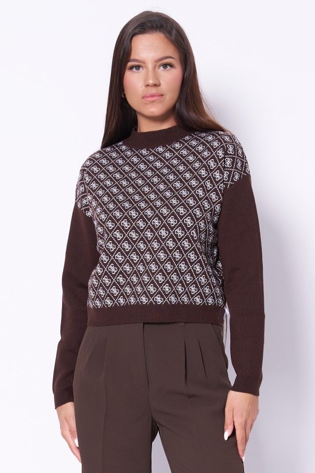 Regular sweater with all-over logo
