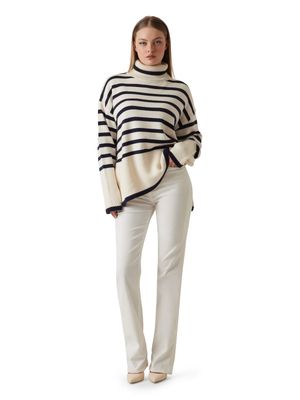 Striped turtleneck sweater