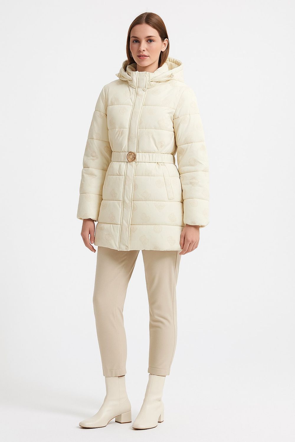 Logo fabric down jacket