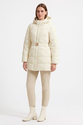 Logo fabric down jacket