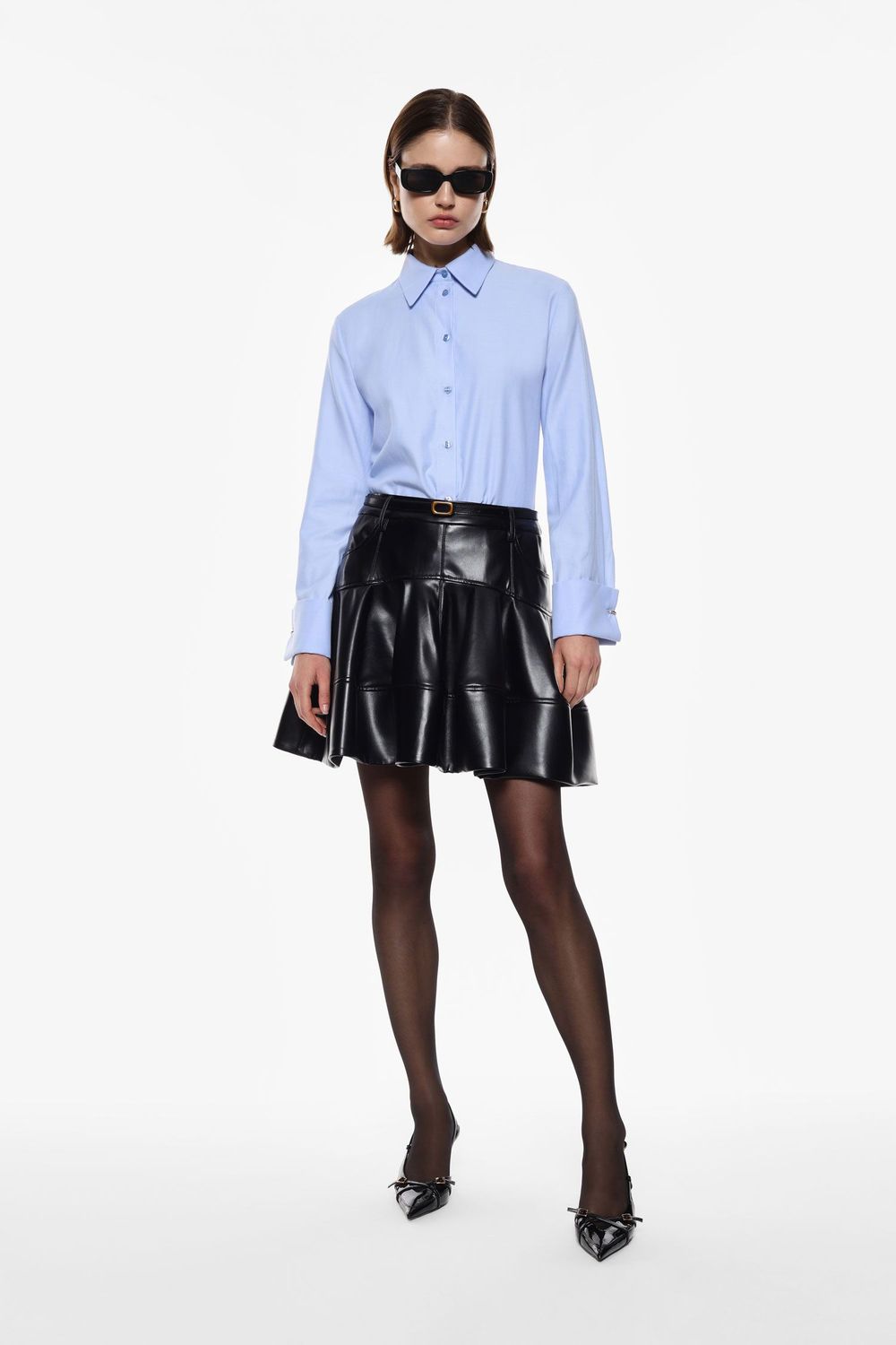 ​Faux leather flared skirt