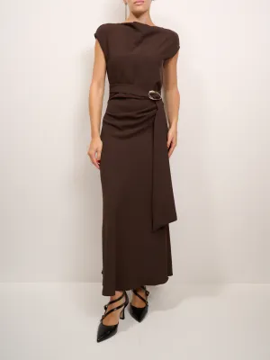 Long dress with drape