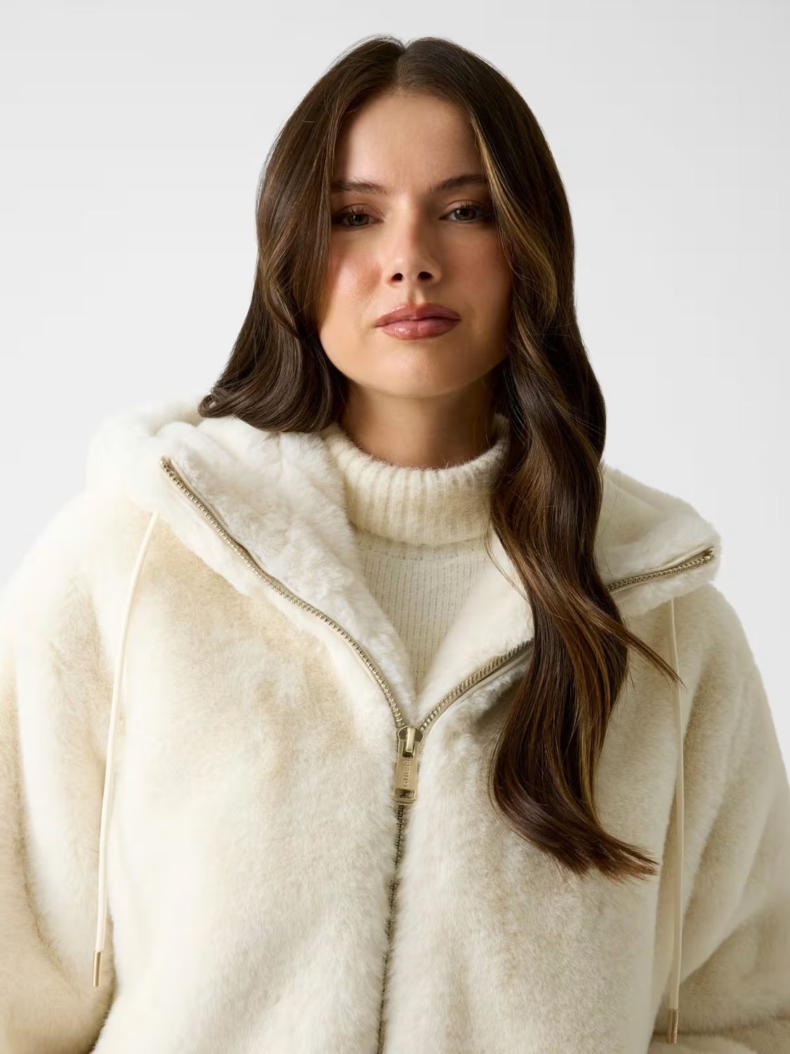 Faux fur hooded jacket