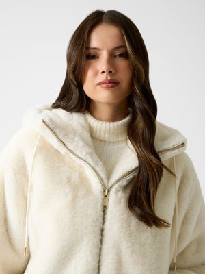Faux fur hooded jacket