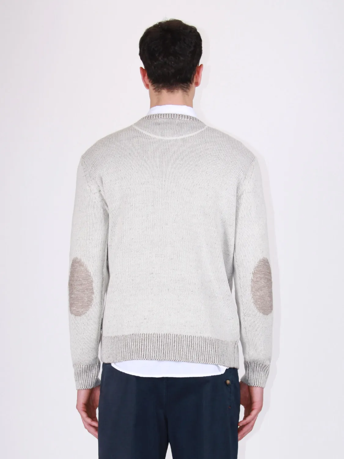 Crew neck sweater with contrasts