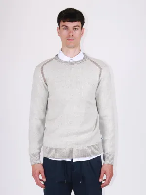 Crew neck sweater with contrasts