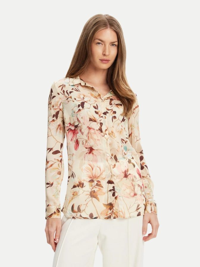 Floral print chiffon shirt