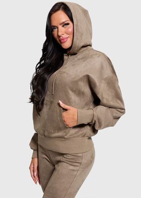​Regular-fit suede sweatshirt