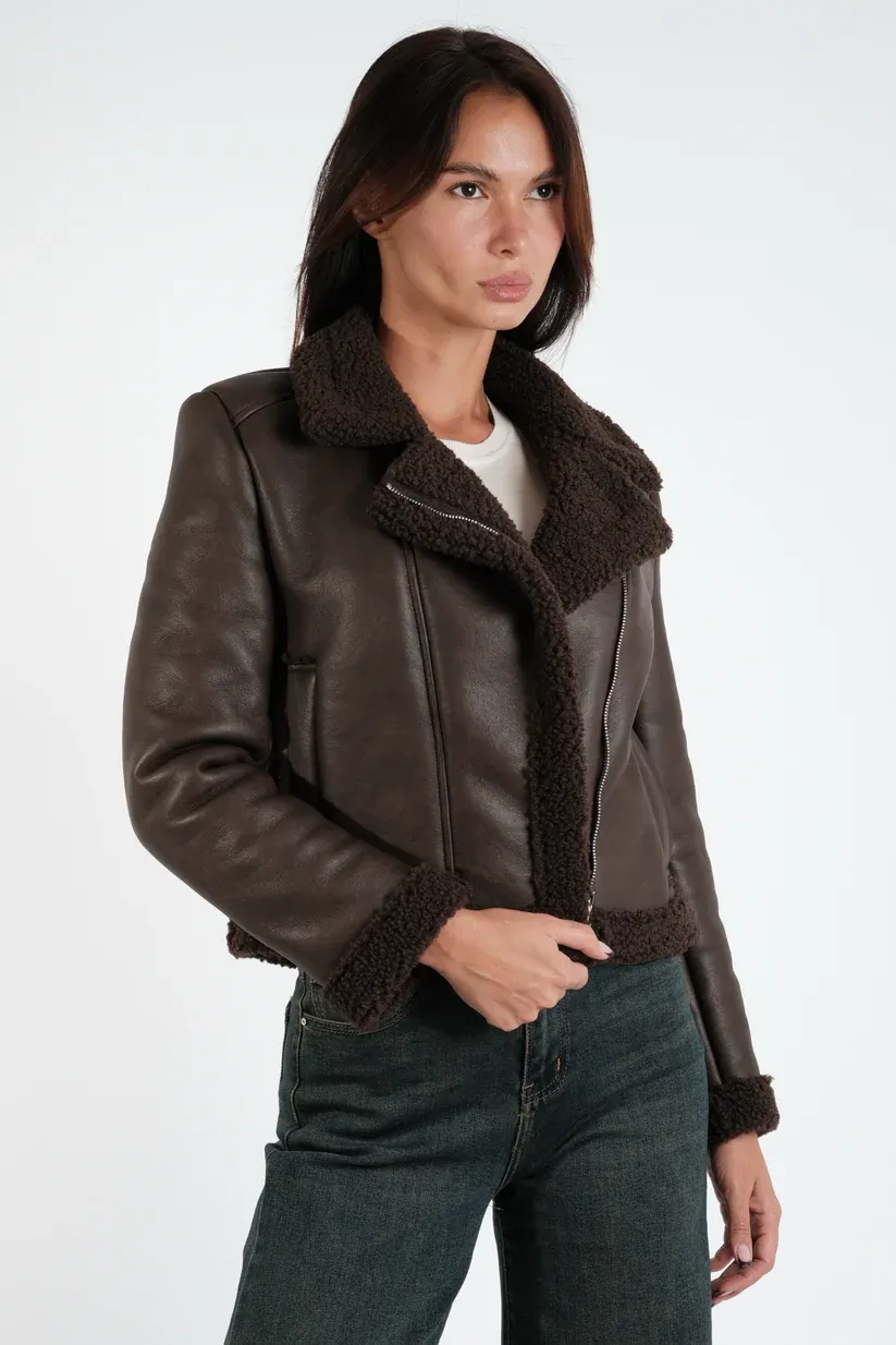 ​Short faux sheepskin jacket