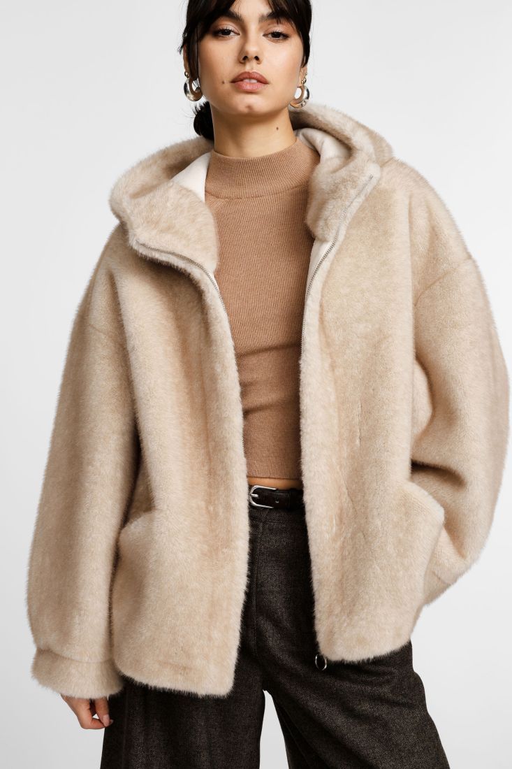​Oversized faux fur jacket